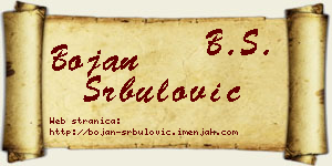 Bojan Srbulović vizit kartica